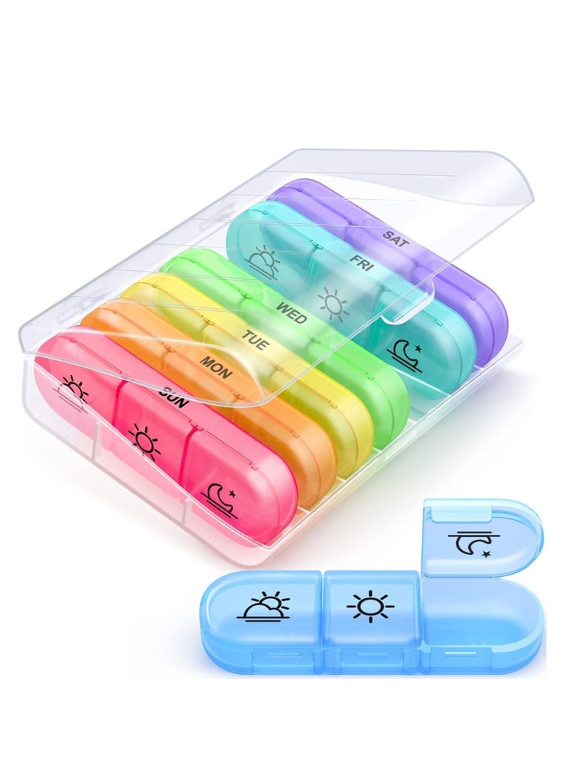 Generic Weekly Pill Organizer 3 Times a Day, Portable Travel Pill Box 7 Day with Large Pill Containers, Light-Proof Pill Case for Vitamins, Medication, Supplements and Fish Oils  - Image 1
