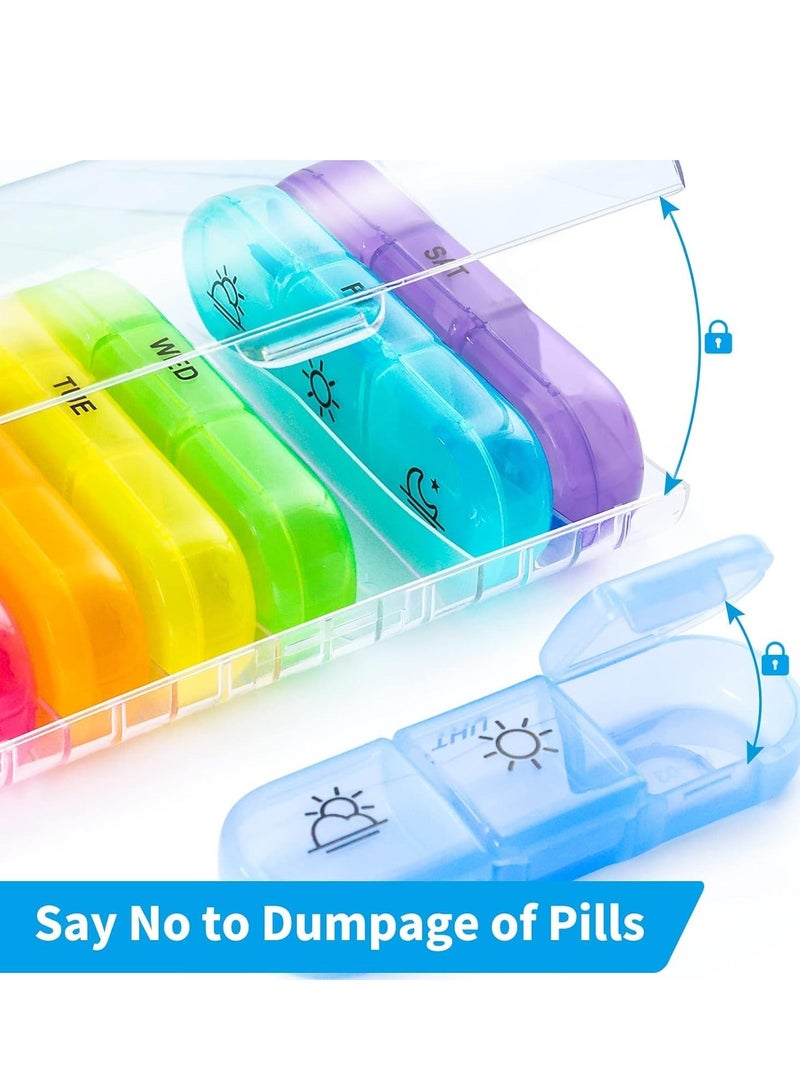 Generic Weekly Pill Organizer 3 Times a Day, Portable Travel Pill Box 7 Day with Large Pill Containers, Light-Proof Pill Case for Vitamins, Medication, Supplements and Fish Oils  - Image 5