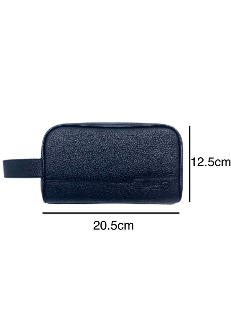 Classic Milano Leather Travel Toiletry Bag, Hand Bag, and Clutch Bag for Men and Women – Waterproof Travel Organizer, Spacious Cosmetic Case & Dopp Kit for Shaving, Makeup & Grooming Essentials - Image 4