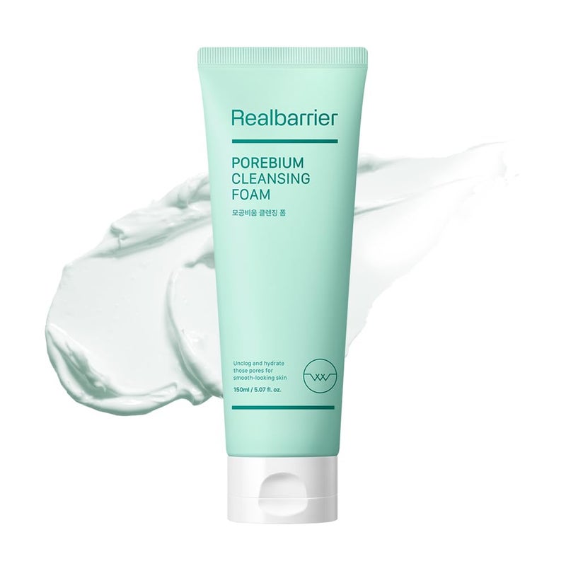 Real Barrier Porebium Cleansing Foam150ml507 Fl Oz Rich Dense Bubble Cleanser  Exfoliator for Sensitive Skin Sebum Oil Control with Ceramide Impurities Dead Skin Cells Remover Korean Skincare