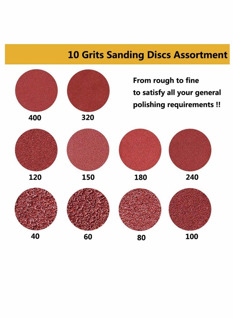Y&D 60 Pcs Sanding Discs Pads, Hook and Loop 40 80 100 120 150 180 240 320 400 Mixed Grits 125mm Sandpaper Sheet for Random Orbital Sander, 8-Holes  - Image 2