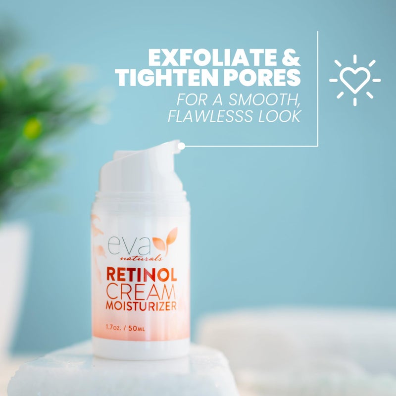 Eva Naturals Anti-Aging Retinol Cream For Face - Anti-wrinkle Retinol-Complex Moisturizer Day & Night Cream w/Hyaluronic Acid & Vitamin E For Women & Men - Reduce Fine Lines & Dark Spots - 1.7 Fl Oz - Image 5