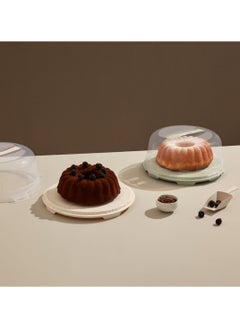 Dunya Plastik Dunia Plastic Cake Carrier - Clear Round with Soft Handle - Lockable Lid Cover - BPA-Free  - Image 1