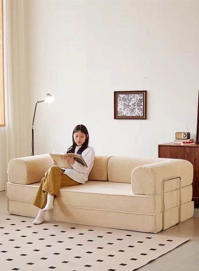 C&C Home 2 in 1 Multipurpose Use Sofa Cum Bed Comfortable Ergonomic Design Sleeper Sofa Folding Couch Mattress Convertible Living Room Furniture 220x170 cm - Image 1