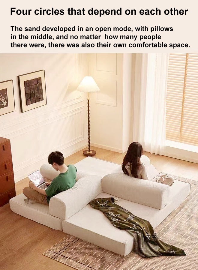 C&C Home 2 in 1 Multipurpose Use Sofa Cum Bed Comfortable Ergonomic Design Sleeper Sofa Folding Couch Mattress Convertible Living Room Furniture 220x170 cm - Image 5