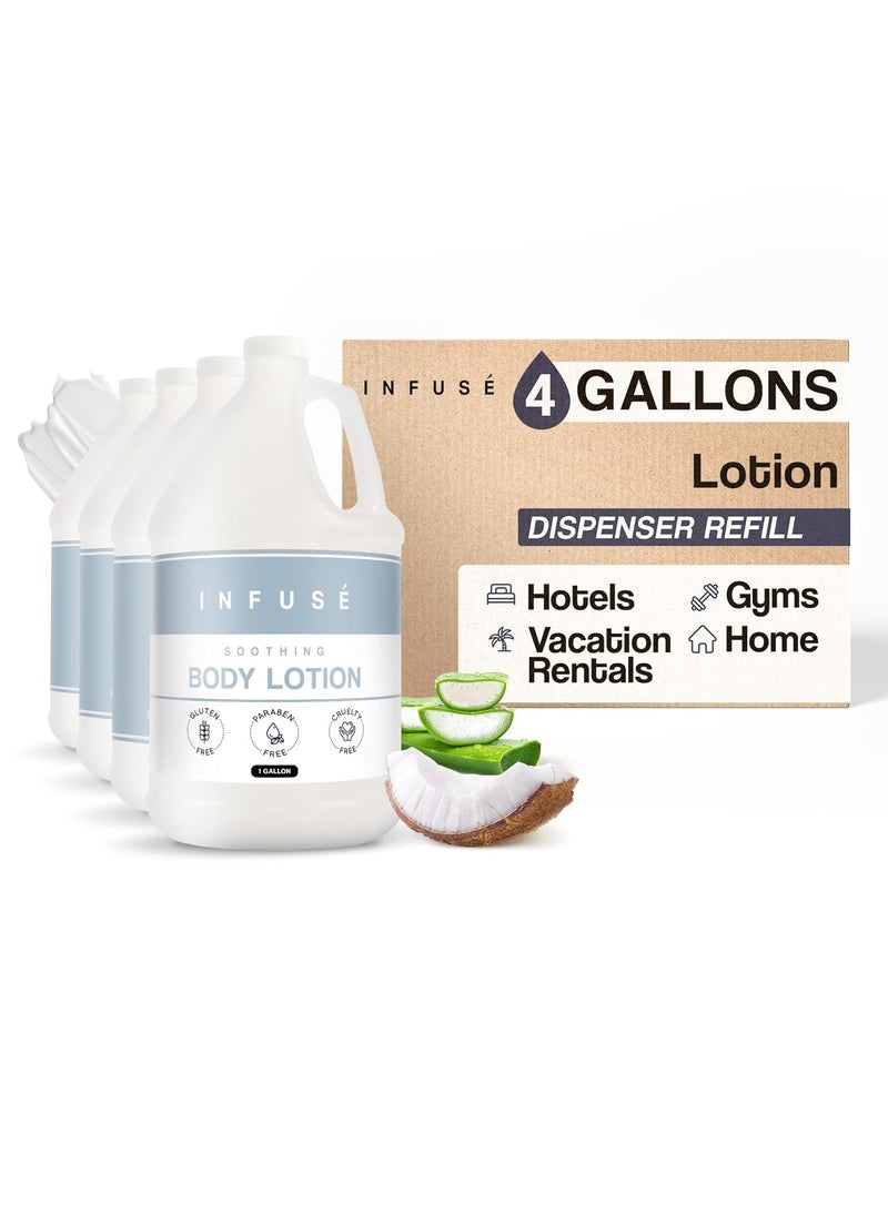 Terra Pure Terra Pure Infuse Hotel Lotion | 1 Gallon | Designed to Refill Soap Dispensers (Set of 4 Gallons) 
