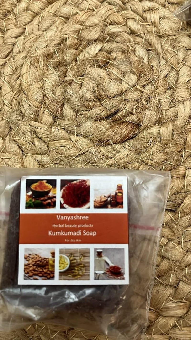 Vanyashree Handmade Kumkumadi Goat Milk Soap with Herbal Richness Deep Moisturizing Skin Brightening Natural Cleansing Gentle Nourishment for Soft Smooth Skin