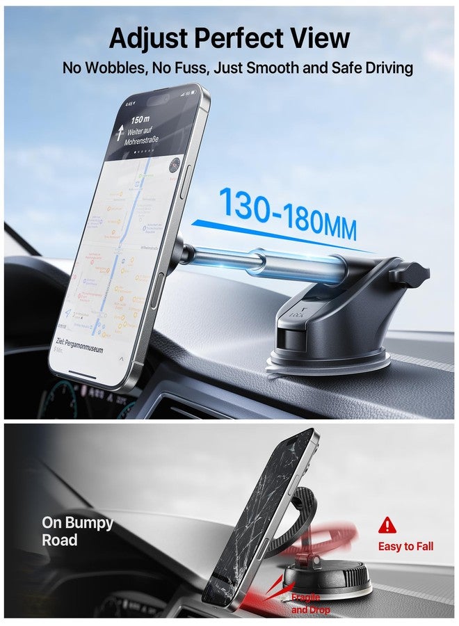 andobil for MagSafe Car Mount [85+LBS Strongest Suction & 2025 Military-Grade N55] Retractable Magnetic Phone Holder for Car Dashboard Windshield Vent, Car Phone Holder for iPhone 16 Pro Max 15 14 13 - Image 2