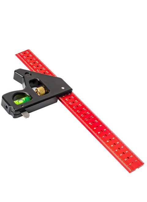 Combination Square Set, Square Ruler, Multifunctional Framing Square 30CM, Accurate 90/45 Degree Angles Square tool, Metal Measuring Instrument for DIY Enthusiasts and Professional Carpenters