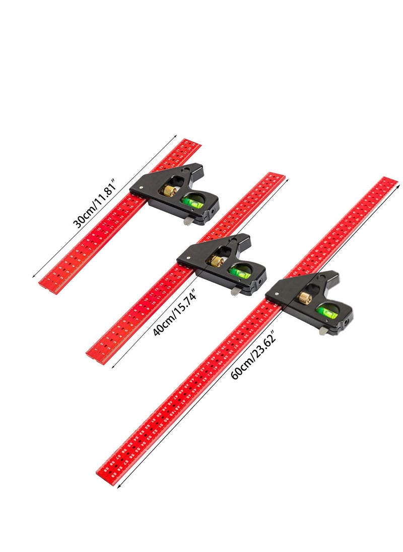 KASTWAVE - Combination Square Set, Square Ruler, Multifunctional Framing Square 30CM, Accurate 90/45 Degree Angles Square tool, Metal Measuring Instrument for DIY Enthusiasts and Professional Carpenters - Image 1