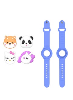 AirTag Bracelet Kids, Air Tag Wristband for Apple GPS Tracker Holder Kid Tags Adjustable Watch Band Toddler Anti-Lost Hidden Case Child-Friendly Silicone for Girls