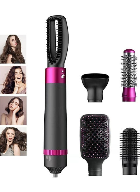 Dryer And Styler 5 In 1，Styler For Straightening Curly Hair Dry Combing Scalp Massage Styling Black/Purple
