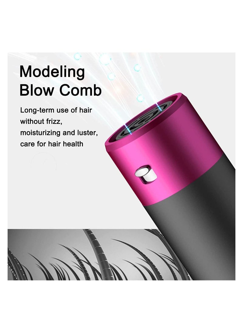 Dryer And Styler 5 In 1，Styler For Straightening Curly Hair Dry Combing Scalp Massage Styling Black/Purple