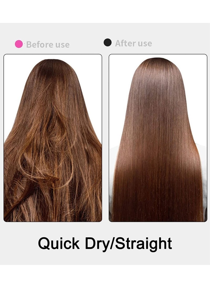 Dryer And Styler 5 In 1，Styler For Straightening Curly Hair Dry Combing Scalp Massage Styling Black/Purple