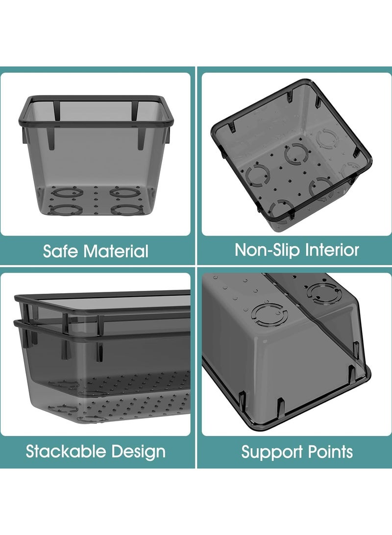 Set of 25 BLACK plastic drawer organizers, multi-size, organize drawers in bathroom, makeup, jewelry, kitchen and office. - Image 3