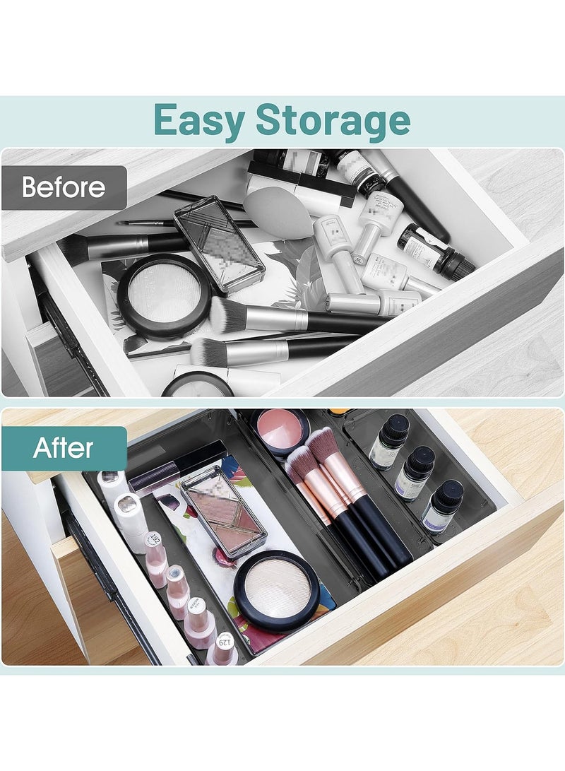 Set of 25 BLACK plastic drawer organizers, multi-size, organize drawers in bathroom, makeup, jewelry, kitchen and office. - Image 4