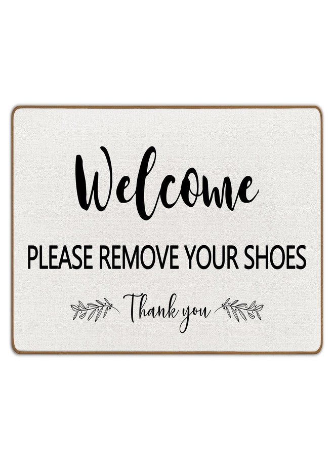 FIicy Welcome Sign Door Mat, Please Remove Your Shoes Welcome Mats for Front Door, Thank You Take Off Your Shoes Doormats, WelcomeSign Mat Indoor Outdoor FrontDoor Entrance Decor, 17x29 Inch - Image 1