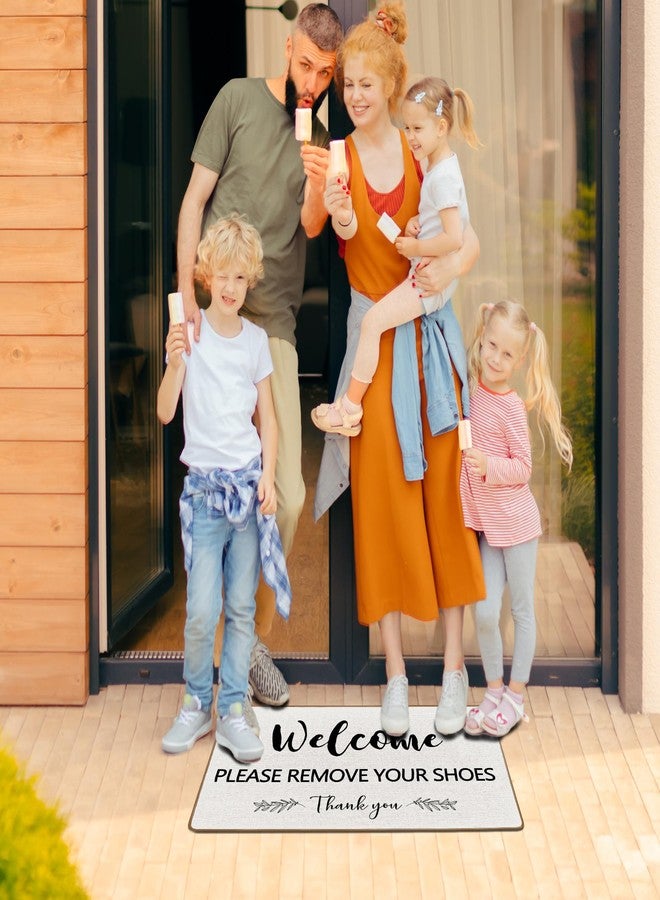 FIicy Welcome Sign Door Mat, Please Remove Your Shoes Welcome Mats for Front Door, Thank You Take Off Your Shoes Doormats, WelcomeSign Mat Indoor Outdoor FrontDoor Entrance Decor, 17x29 Inch - Image 4