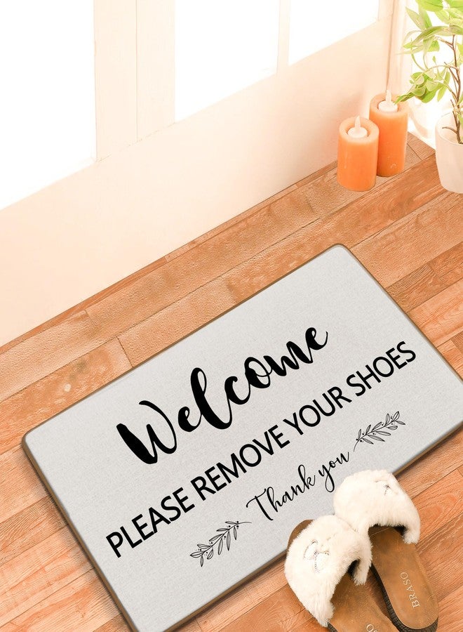 FIicy Welcome Sign Door Mat, Please Remove Your Shoes Welcome Mats for Front Door, Thank You Take Off Your Shoes Doormats, WelcomeSign Mat Indoor Outdoor FrontDoor Entrance Decor, 17x29 Inch - Image 2