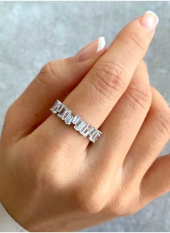 LAVEEN JEWELLERY 18k Gold Plated Eternity Ring | 925 Sterling Silver with 5A Cubic Zirconia Gemstone | Luxury Fashion Jewelry Stackable Ring | Women Accessories  - Image 5