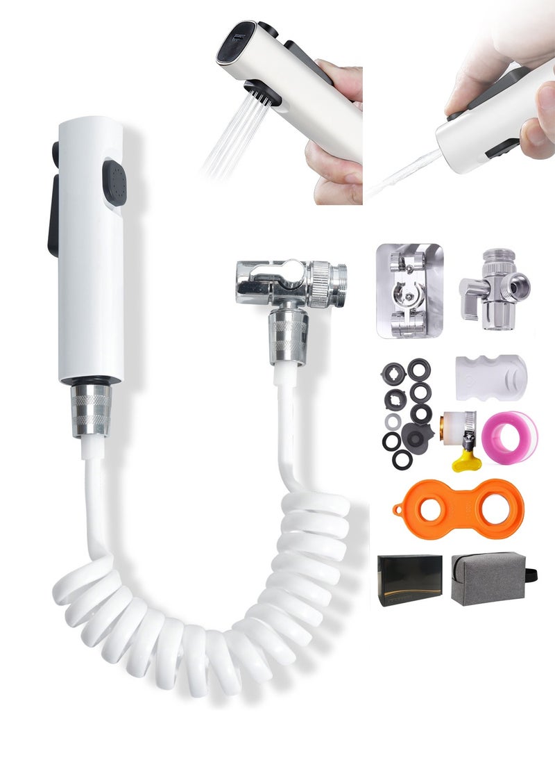 LUCKIER Travel Shattaf Portable Bidet, Two Spray Modes Shattafa Set with 2m hose and universal adapter for taps 13-24mm diameter. Suitable for toilet sprayer, camping, women and baby care - Image 1