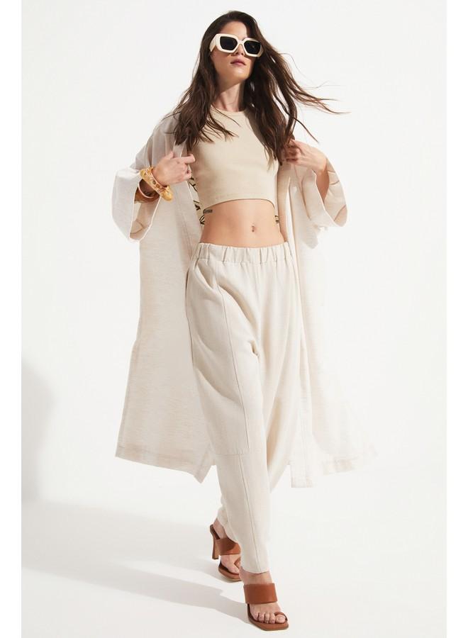 جون بنطلون قطن بمقاس مرن بلون حجري من جونيور - Image 2