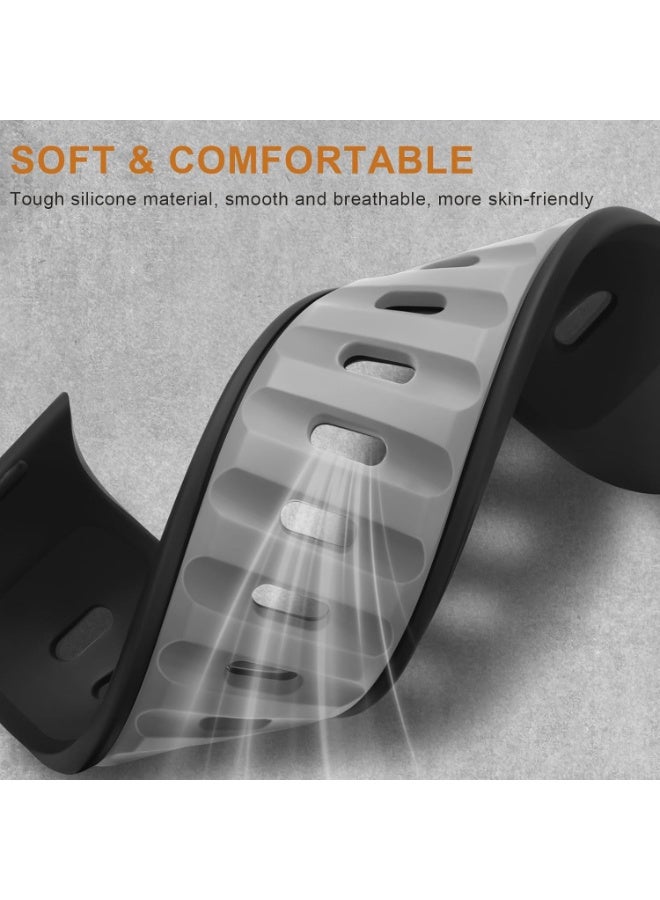 تمبو سوار سيليكون متوافق مع ساعة أبل للرجال والنساء، موديلات ألترا 3 | 2 | 1، متوفر بأحجام 49 مم / 45 مم / 44 مم / 42 مم، سوار رياضي ناعم مقاوم للماء متوافق مع ساعات أبل من السلسلة 11/10/9/8/7/6/5/4/3/2/1 - Image 2