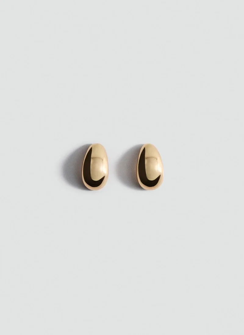 MANGO Oval volume earrings