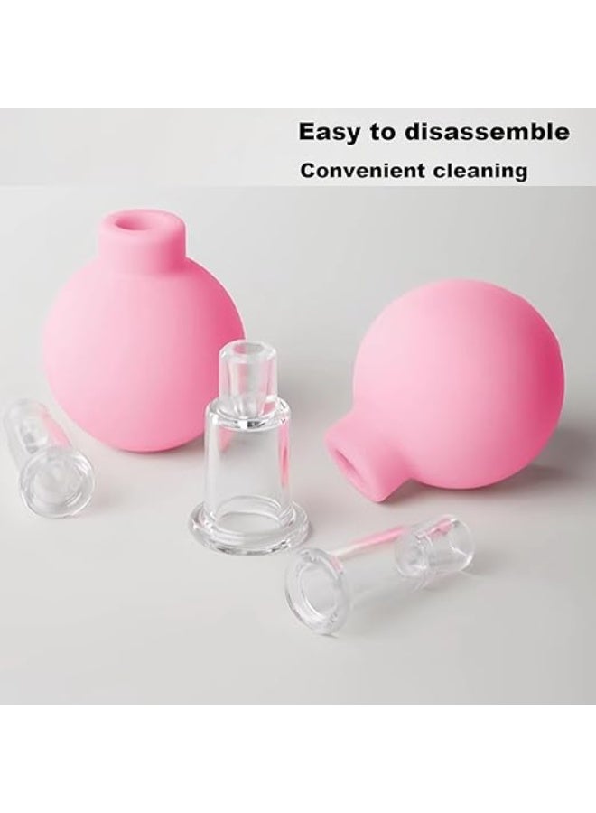 4-Piece Professional Glass & Silicone Cupping Set - Vacuum Suction Therapy Kit for Face & Body - Muscle Fatigue Relief & Skin Rejuvenation Tool - Ideal Wellness Gift for Men & Women - Image 3