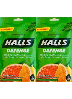 Halls Halls Defense Vitamin C Assorted Citrus Cough Drops, 30-Count (2 Pack) (2 Pack) 