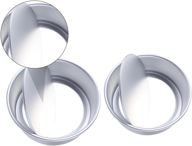 Healeved Aluminum Alloy round Cake Mould Set 2pcs 6 8 Inch Non-stick Mousse Cake Pans Baking Tool for DIY Desserts and Home Baking - Image 1