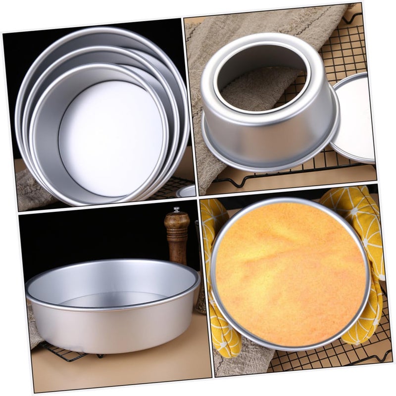 Healeved Aluminum Alloy round Cake Mould Set 2pcs 6 8 Inch Non-stick Mousse Cake Pans Baking Tool for DIY Desserts and Home Baking - Image 3