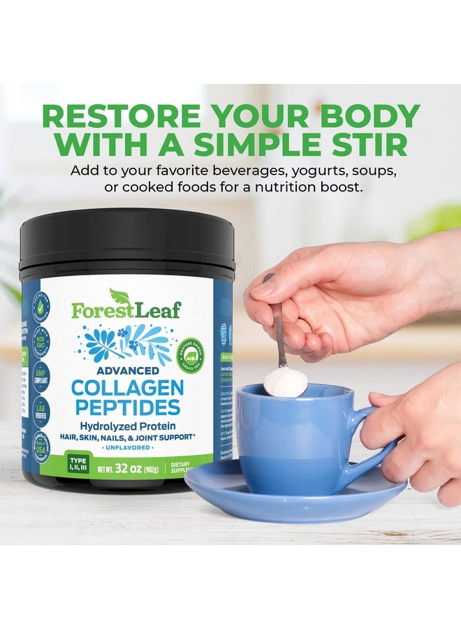 ForestLeaf بروتين مسحوق الكولاجين المهدرج المتقدم من النوع 1 و 2 و 3 بدون نكهة، 2 رطل، 80 حصة - Image 5