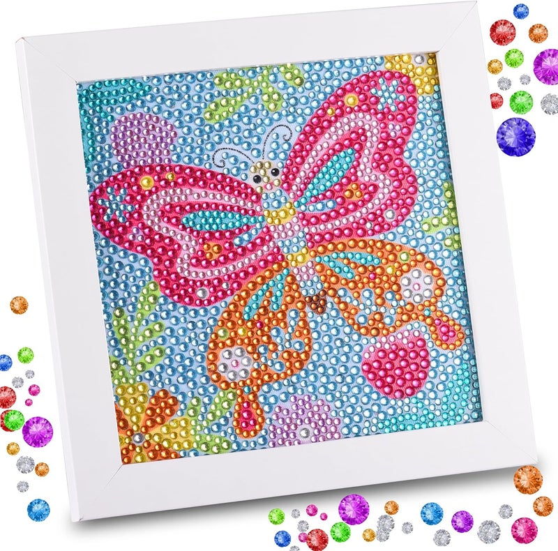 ZALIAFEI Butterfly Diamond Art Kits for Kids, Gem Art for Holiday, Gem Art Kits for Girls Birthday Gift, Arts and Crafts for Ages 8 10 12 - Image 1