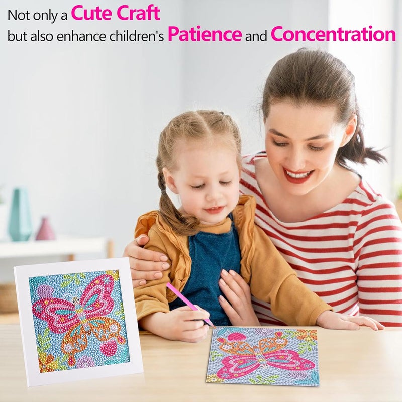 ZALIAFEI Butterfly Diamond Art Kits for Kids, Gem Art for Holiday, Gem Art Kits for Girls Birthday Gift, Arts and Crafts for Ages 8 10 12 - Image 4