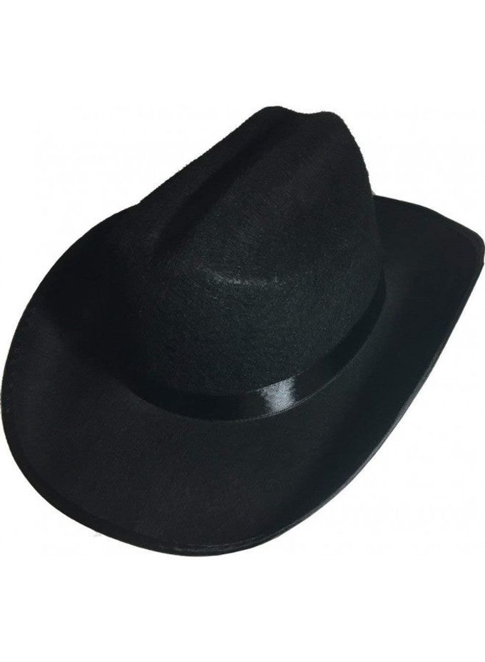 Rhode Island Novelty Black Cowboy Felt Hat Youth Size, One Per Order - Image 2