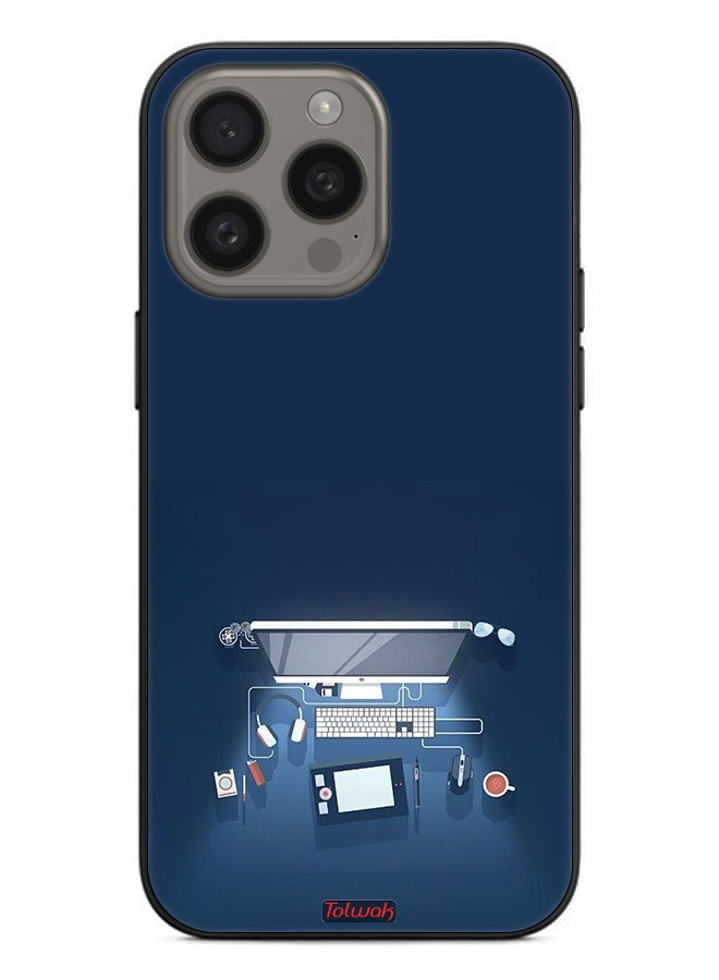 Tolwak Apple iPhone 15 Pro Protective Case Cover Computer Desk Art - Image 2