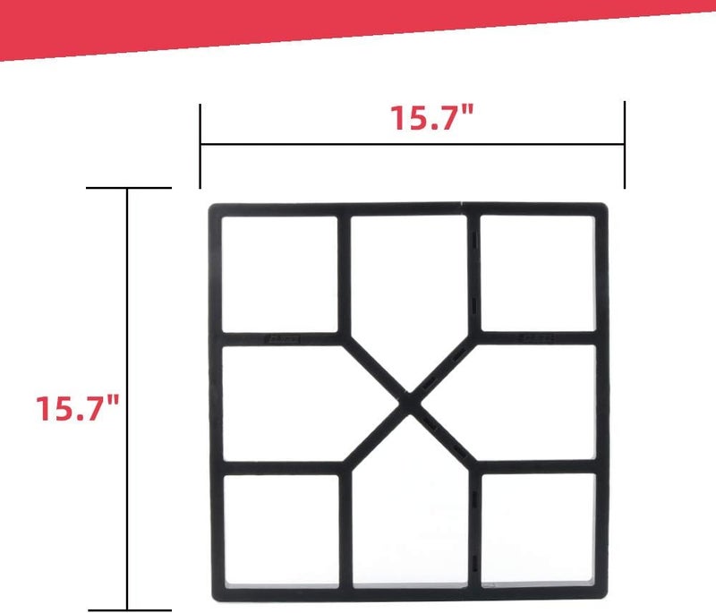 Anothera 2Pack 15.7"x15.7"x1.57" Walk Maker Reusable Concrete Path Maker Molds Pathmate Stone Molding Stepping Stone Paver Lawn Patio Yard Garden DIY Walkway Pavement Paving Moulds (Square) - Image 5
