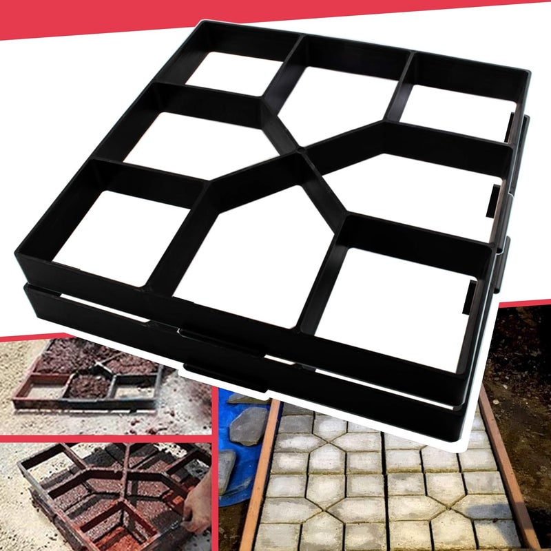 Anothera 2Pack 15.7"x15.7"x1.57" Walk Maker Reusable Concrete Path Maker Molds Pathmate Stone Molding Stepping Stone Paver Lawn Patio Yard Garden DIY Walkway Pavement Paving Moulds (Square) - Image 1