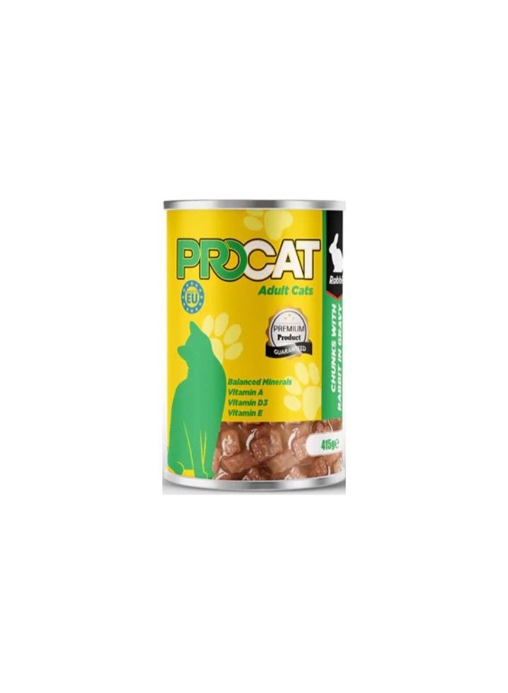 بروكات كانز طعام رطب للقطط بنكهة الأرانب 415 جرام 12 علبة - Image 2