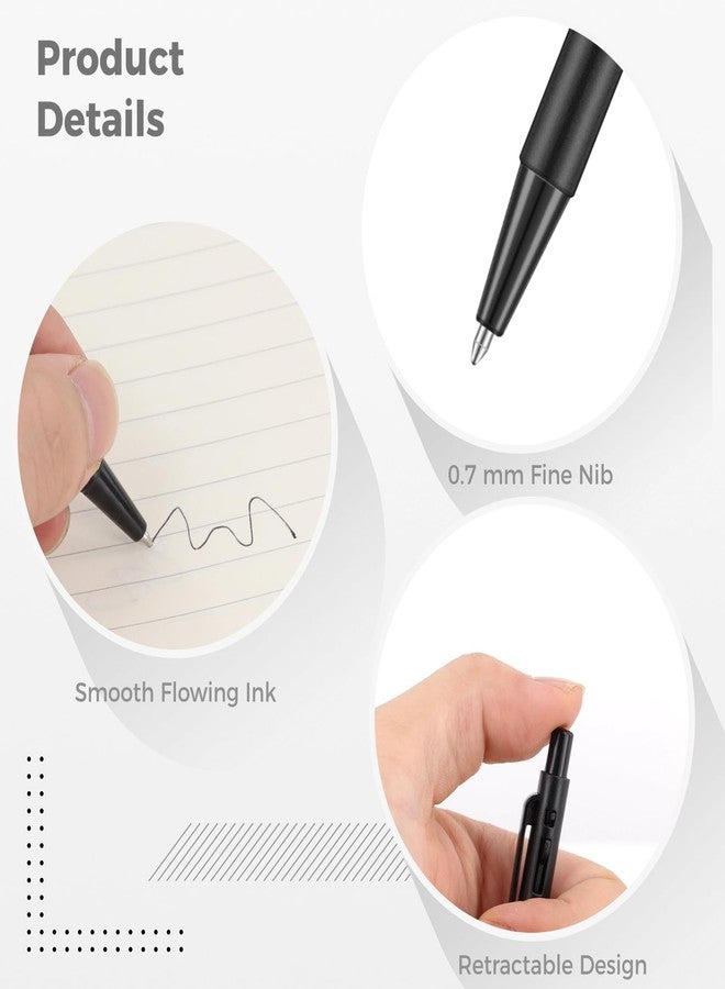 DIMEGON 100 Pcs 4'' Mini Retractable Ballpoint Pens, 0.7 mm Fine Point With Clip, Tiny Ink Black for Pocket Notebook Office - Image 4