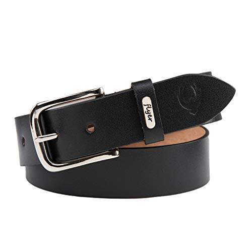 Flyer Men's Leather Belt (Formal/Casual) (Colour -Black) (Size -36) Buckle Adjustable Size Genuine Leather (BL808-36) (Pack of 1) - Image 1