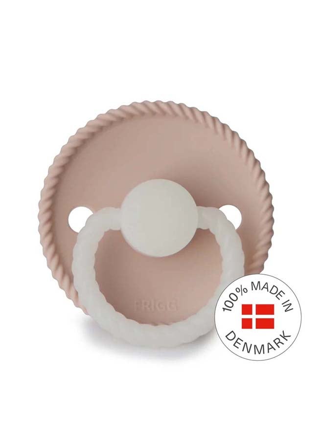 FRIGG Rope Silicone Baby Pacifier 6-18M 1-Pack Blush Night - Size 2