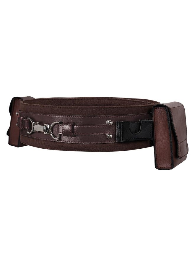 Roeutoo Master Costume Kids Belt Boys Cosplay Leather Belts Accessories Prop Outfit (Brown, Small) - Image 2