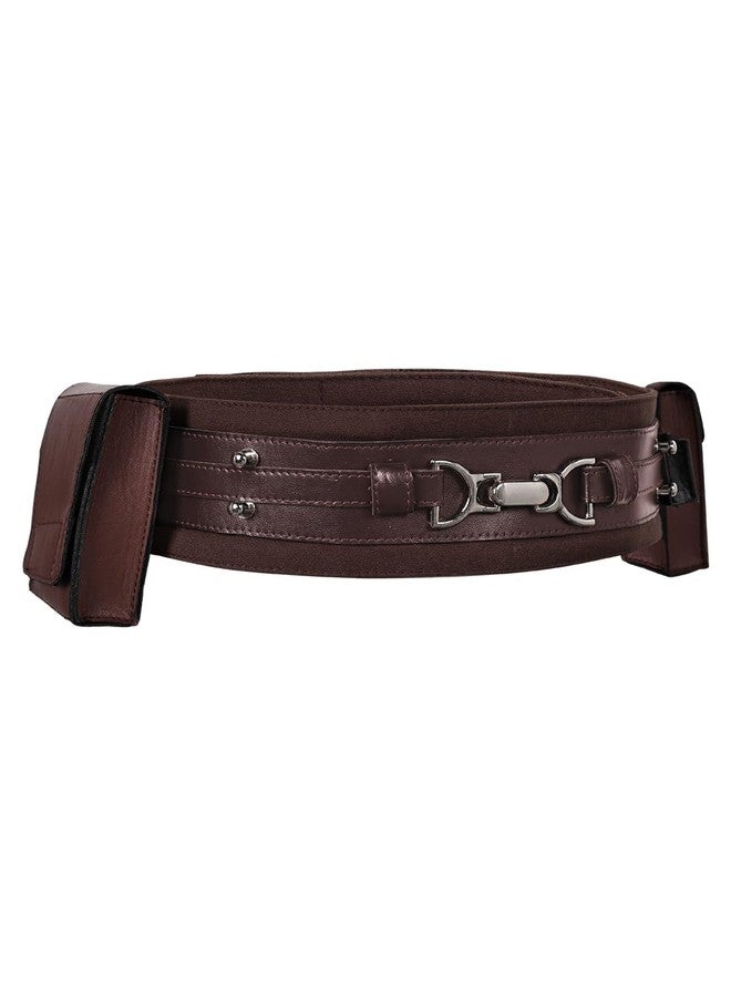 Roeutoo Master Costume Kids Belt Boys Cosplay Leather Belts Accessories Prop Outfit (Brown, Small) - Image 4