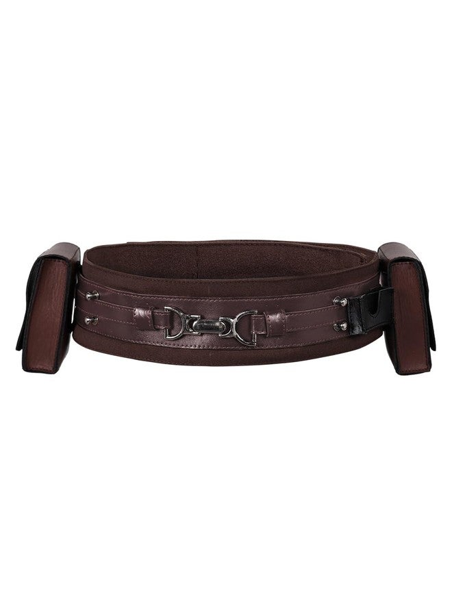 Roeutoo Master Costume Kids Belt Boys Cosplay Leather Belts Accessories Prop Outfit (Brown, Small) - Image 1