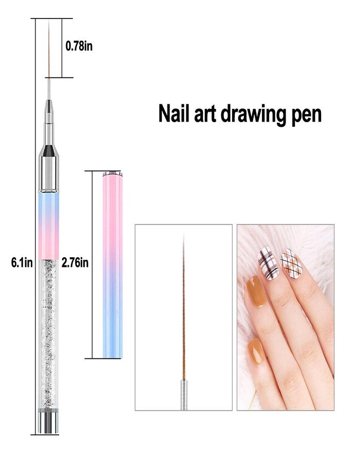 DANNEASY Liner Nail Art Brush, UV Gel Polish Painting Art Design Pen for French Tips, Draw a Grid, Long Stripes, Outline Flower, Professional Manicure Brushes (Size 20mm) - Image 2