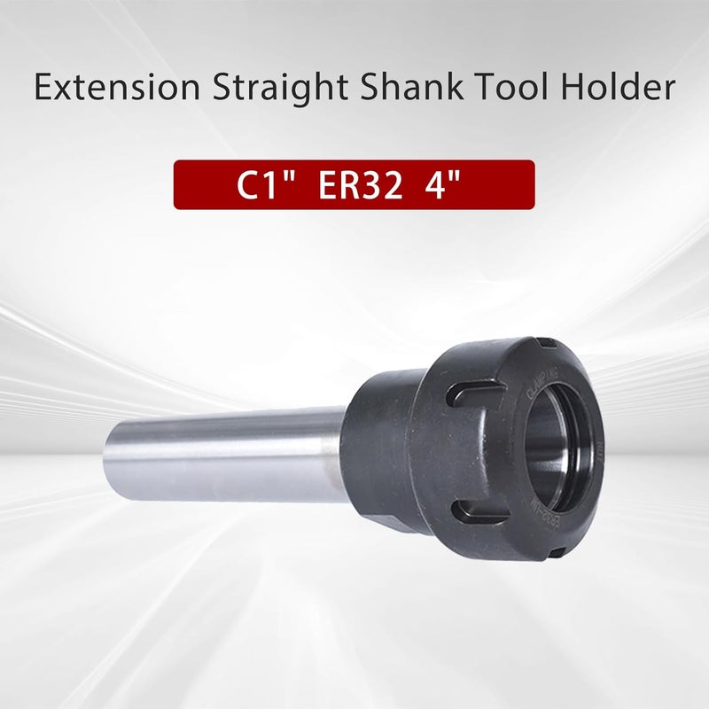 findmall حامل أداة عمود مستقيم مع مشبك كوليت C1" ER32 بطول 4" لآلة CNC للخراطة والتفريز - Image 4