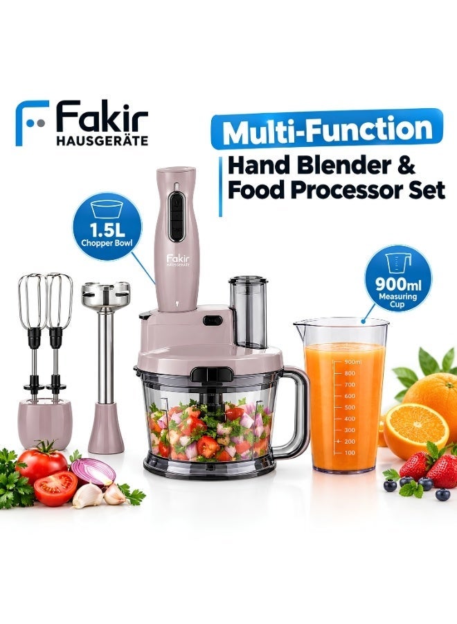 Fakir Hand Blender and Food Processor Set, 1000W, 1.5L Chopper Bowl, 900ml Measuring Cup, Multi-Function Immersion Blender for Blending, Chopping, Mixing and Pureeing - Image 1