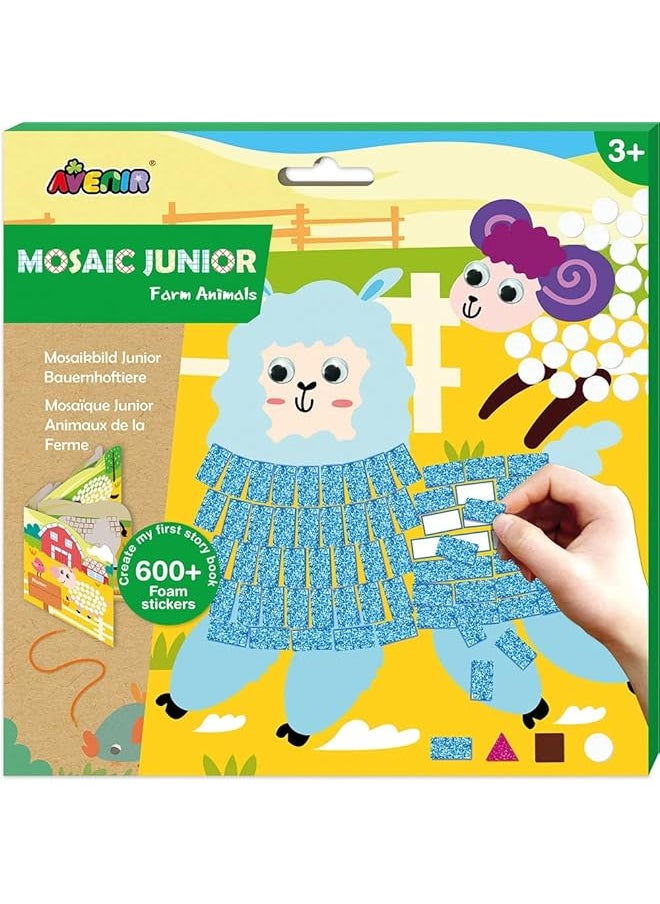Avenir Create My First Story Book Farm Animals Mosaic Junior Kit Fun Diy Activity For Kids Improve Coordination And Perception Of Colors Ideal Gift For Kids 3 Plus  - Image 1